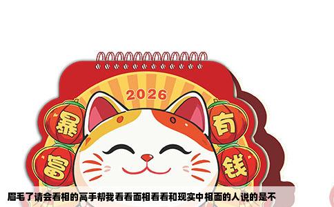 眉毛了请会看相的高手帮我看看面相看看和现实中相面的人说的是不