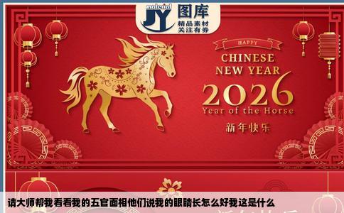 请大师帮我看看我的五官面相他们说我的眼睛长怎么好我这是什么