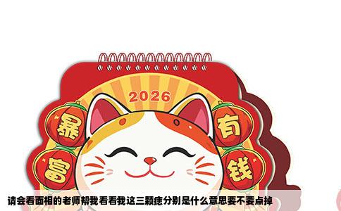 请会看面相的老师帮我看看我这三颗痣分别是什么意思要不要点掉